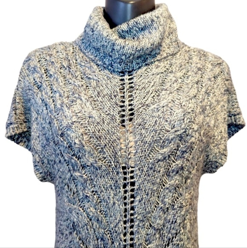 Love & Legend Blue Cowl Neck Knit Tunic Sweater Size 1X